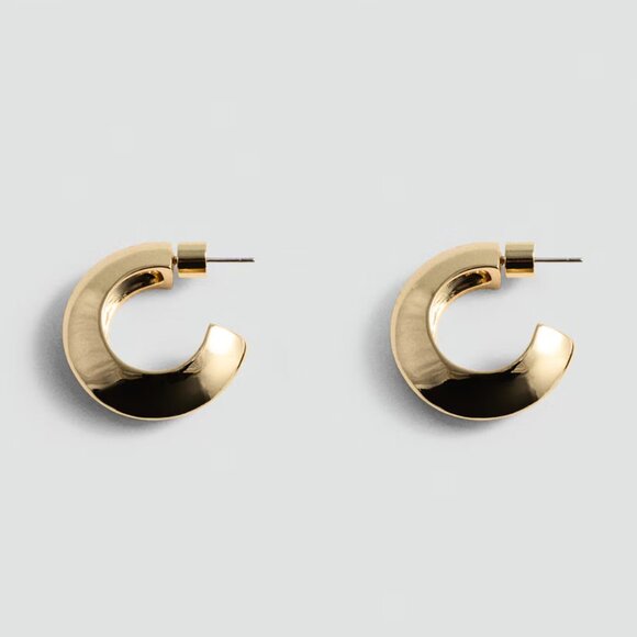 Mango Gold Hoop Earrings/NWT - Picture 4 of 8